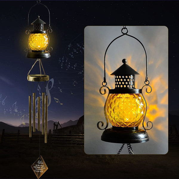 Solar Pineapple Wind Chime Light Hanging Garden Decor Wind Chimes