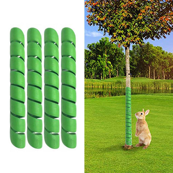 Green 4 Pack Spiral Tree Trunk Protector Guard Flexible Sapling Bark Shield Garden Edging & Borders