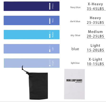 Blue 10 Pieces Of 2 Sets Premium Resistance Loop Bands Fitness Exercise For Legs Glutes And Strength Training With Carry Bag Resistance Trainers