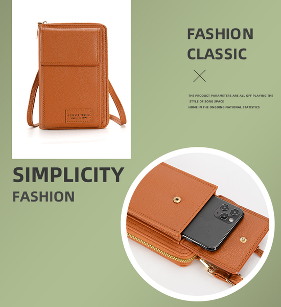 Brown Women's Crossbody Phone Bag Wallet Small Pu Leather Shoulder Purse Other Mobile Accessories
