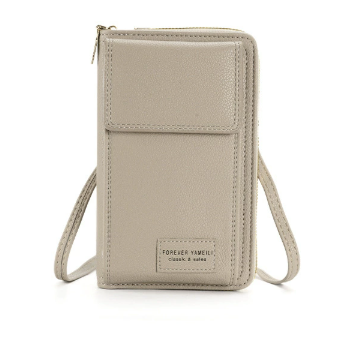 Gray Women's Crossbody Phone Bag Wallet Small Pu Leather Shoulder Purse Other Mobile Accessories