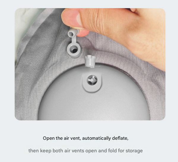 Grey Ultralight Inflatable Lumbar Support Pillow Portable Ergonomic Back Cushion For Travel Office & Car Seat & Posture Cushions