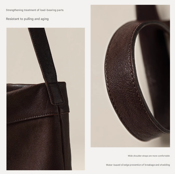 Coffee Minimalist Vintage Style Pu Leather Shoulder Bag Casual Commuter Tote Women's Bags & Handbags