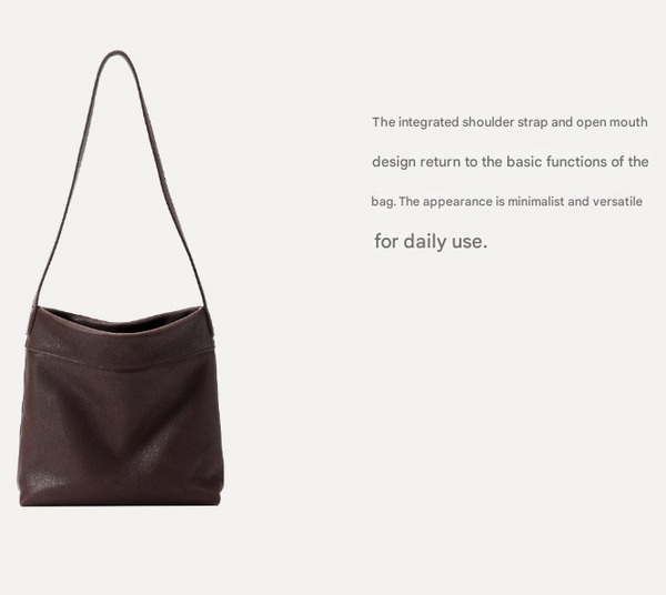 Black Minimalist Vintage Style Pu Leather Shoulder Bag Casual Commuter Tote Women's Bags & Handbags