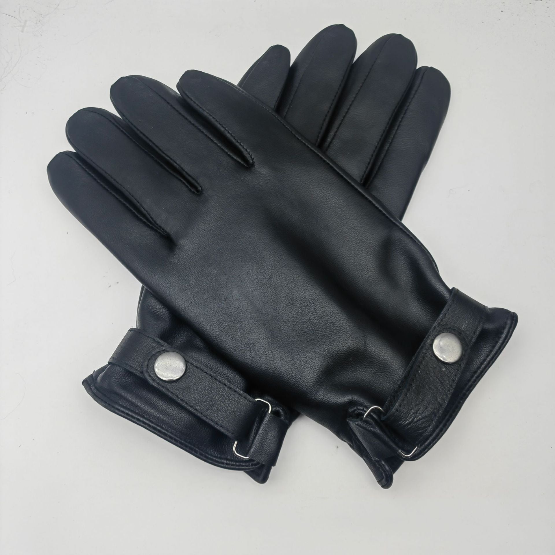 Xl Black Premium Men's Genuine Sheepskin Leather Driving & Cycling Gloves