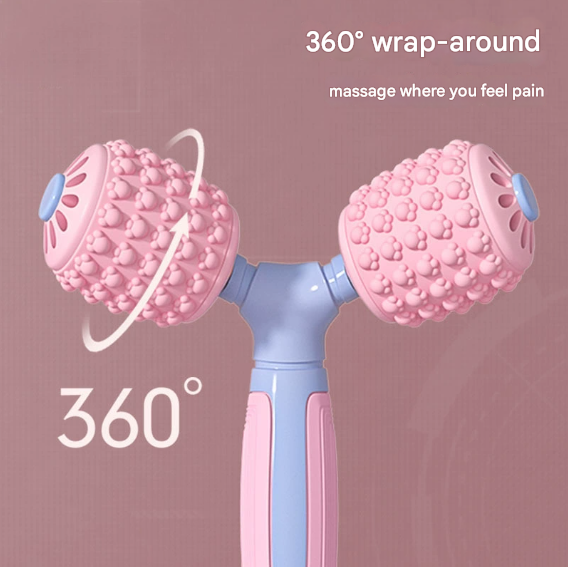 Y Shaped Dual Roller Massager For Deep Tissue Muscle Relief Handheld Fascia Tool Legs & Body Massagers