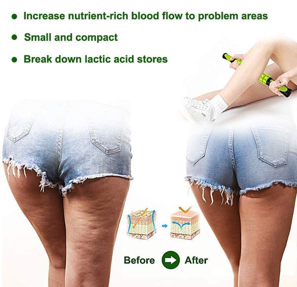 Green Deep Tissue Massage Roller Stick For Muscle Soreness & Recovery Portable Fascia Release Tool Massagers
