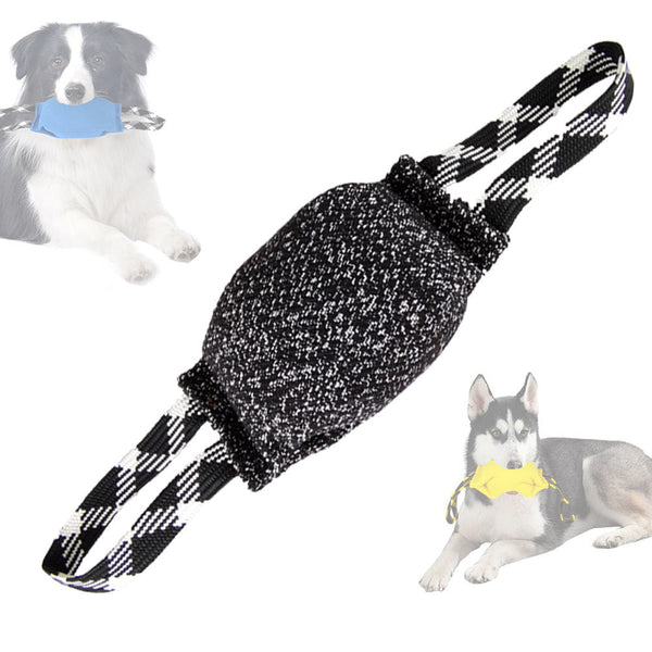 Black Durable Dog Tug Toy With 2 Handles Interactive Bite Pillow For Training & Of War Dog Toys
