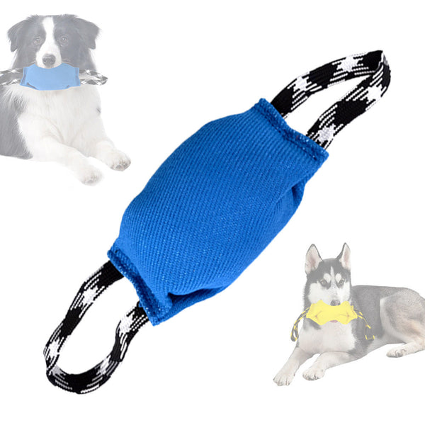 Blue Durable Dog Tug Toy With 2 Handles Interactive Bite Pillow For Training & Of War Dog Toys