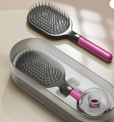 Premium Self Cleaning Hair Brush Set With Stand Anti Static Detangling & Scalp Massage Paddle Brushes & Combs
