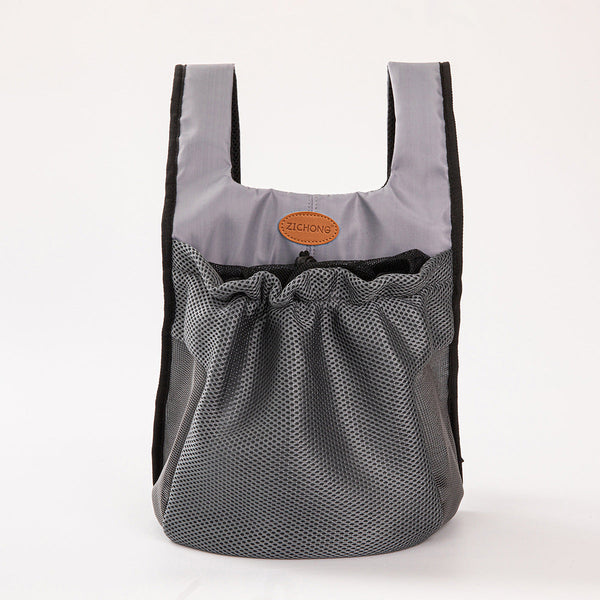 S Grey Hands Free Pet Carrier Backpack For Small Dogs & Cats Breathable Chest Pack Outdoor Travel Hiking Pet Transport