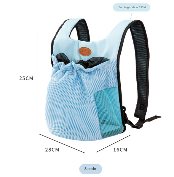 S Grey Hands Free Pet Carrier Backpack For Small Dogs & Cats Breathable Chest Pack Outdoor Travel Hiking Pet Transport