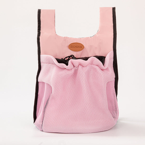 L Pink Hands Free Pet Carrier Backpack For Small Dogs & Cats Breathable Chest Pack Outdoor Travel Hiking Pet Transport