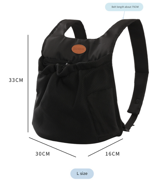 L Pink Hands Free Pet Carrier Backpack For Small Dogs & Cats Breathable Chest Pack Outdoor Travel Hiking Pet Transport