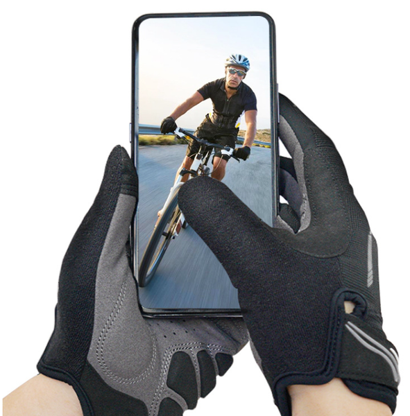 M Blue Unisex Full Finger Cycling Padded Shock Absorbing & Anti Slip Grip For Mtb Road Biking Gloves