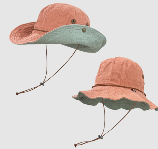 Pink Wide Brim Outdoor Cowboy Sun Hat Adjustable Breathable For Hiking Fishing Camping Hats & Headwear