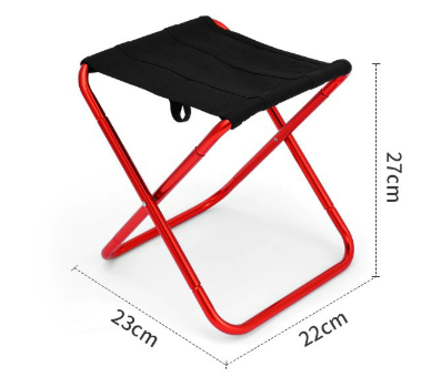 Small Red Ultralight Portable Folding Camping Stool Compact Aluminum Chair Camping Chairs