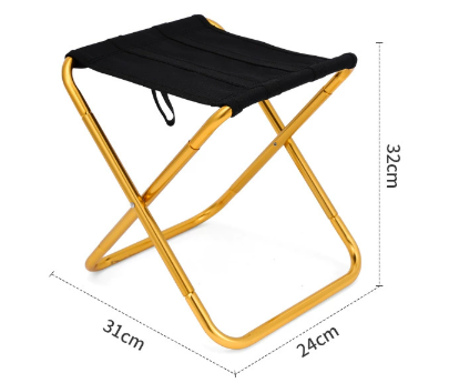 Big Gold Ultralight Portable Folding Camping Stool Compact Aluminum Chair For Hiking Fishing & Outdoor Events Camping Chairs