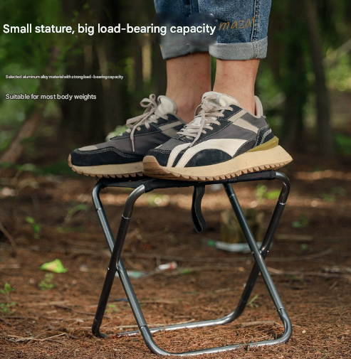 Big Grey Ultralight Portable Folding Camping Stool Compact Aluminum Chair For Hiking Fishing & Outdoor Events Camping Chairs