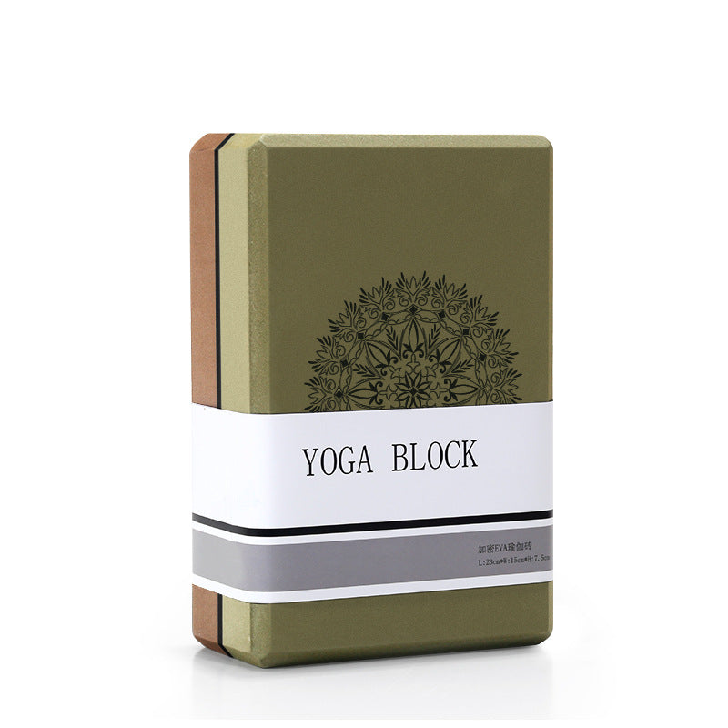 Olive Green/Brown High Density Eva Foam Yoga Block For Support & Stability Lightweight Non Slip Brick Pilates Stretching Other Equipment & Gear