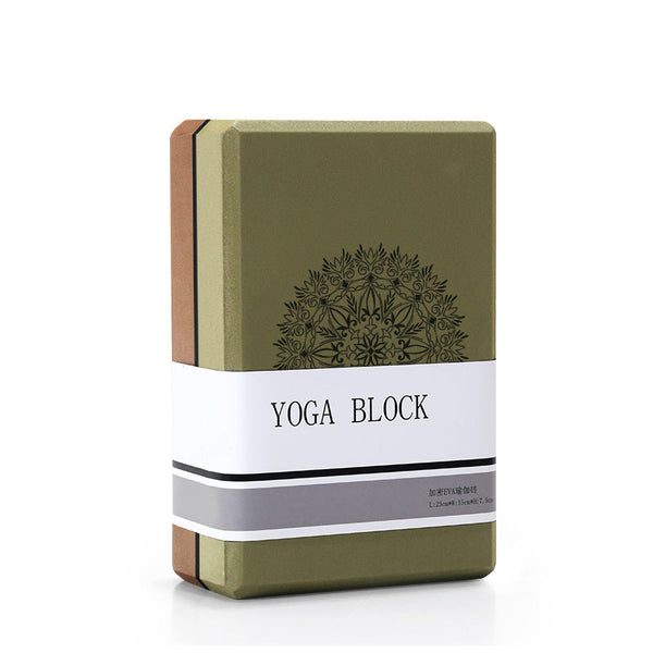 Olive Green/Brown High Density Eva Foam Yoga Block For Support & Stability Lightweight Non Slip Brick Pilates Stretching Other Equipment & Gear