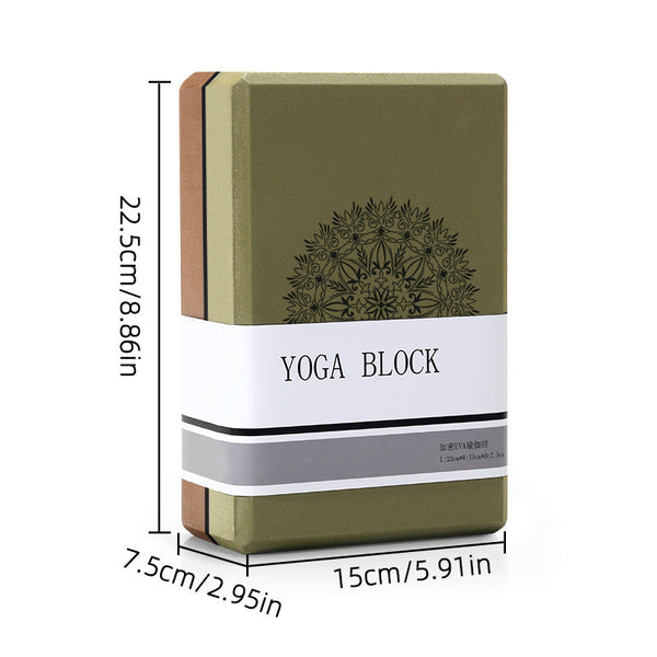 Olive Green/Brown High Density Eva Foam Yoga Block For Support & Stability Lightweight Non Slip Brick Pilates Stretching Other Equipment & Gear
