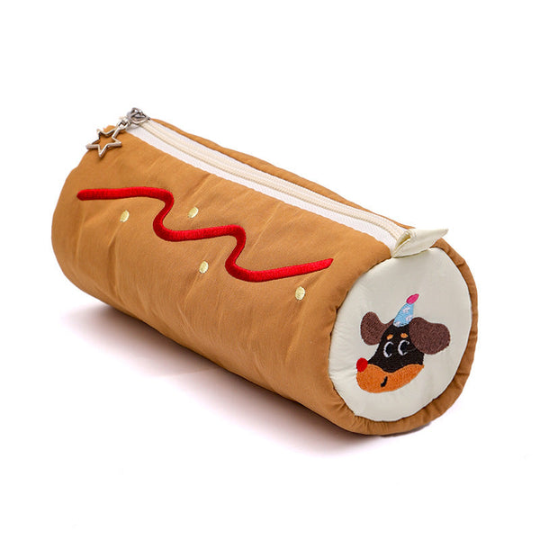 Light Coffee Brithday Dod Vibrant Color Block Pencil Case Large Capacity Stationery Organizer For School & Office Pencil Cases