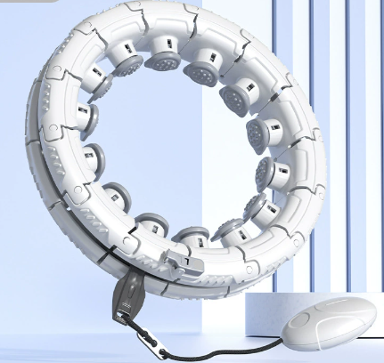 White 24 Sections Adjustable Smart Hula Hoop With Weighted Ball Never Fall Fitness Ring With Massage Nodes For Core Training Hula Hoops