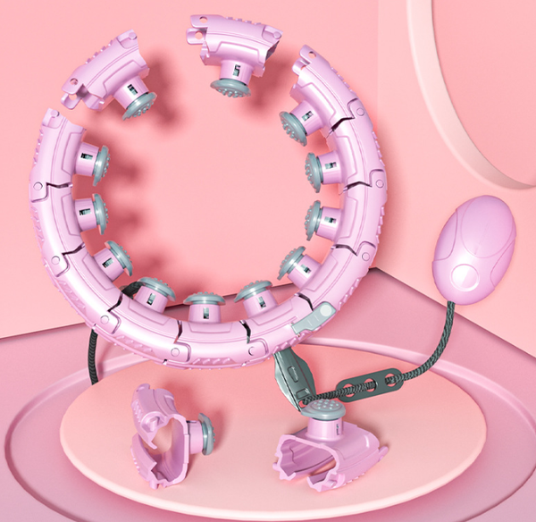 White 24 Sections Adjustable Smart Hula Hoop With Weighted Ball Never Fall Fitness Ring With Massage Nodes For Core Training Hula Hoops