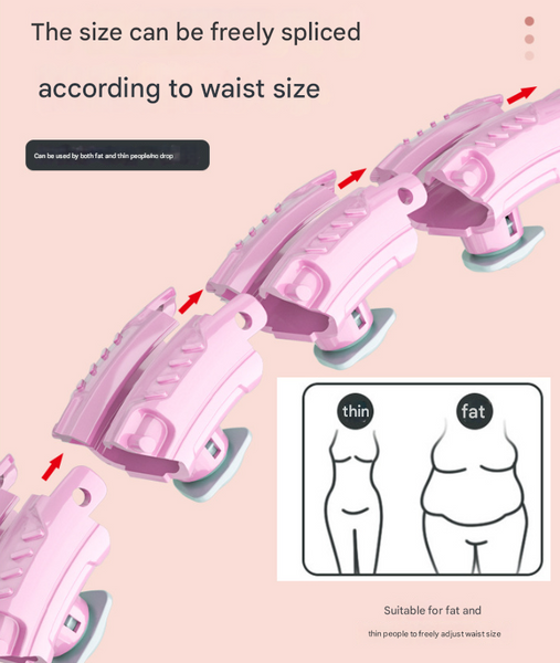 White 24 Sections Adjustable Smart Hula Hoop With Weighted Ball Never Fall Fitness Ring With Massage Nodes For Core Training Hula Hoops