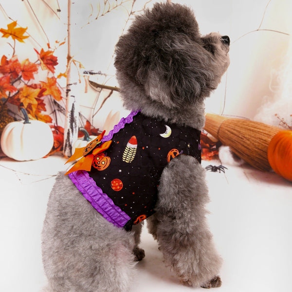 L Halloween Pumpkin Dog Harness Dress Festive Costume Vest With Leash Ring For Small Dogs Dog Costumes