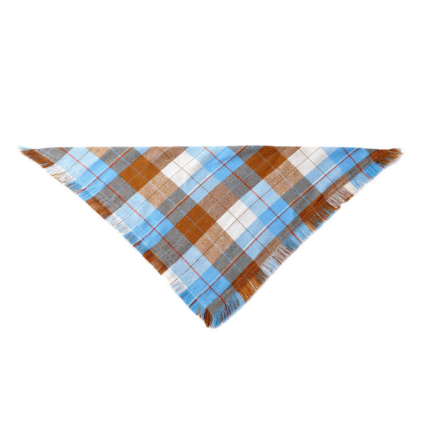Blue M 65X45x45cm Thanksgiving Plaid Dog Bandana 2 Pack Festive Tassel Triangle Scarf For Pets Dog Clothing & Shoes