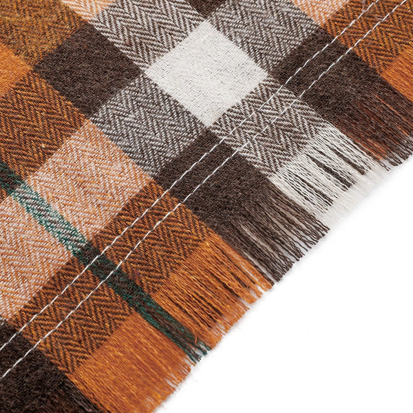 Brown M 65X45x45cm Thanksgiving Plaid Dog Bandana 2 Pack Festive Tassel Triangle Scarf For Pets Dog Clothing & Shoes