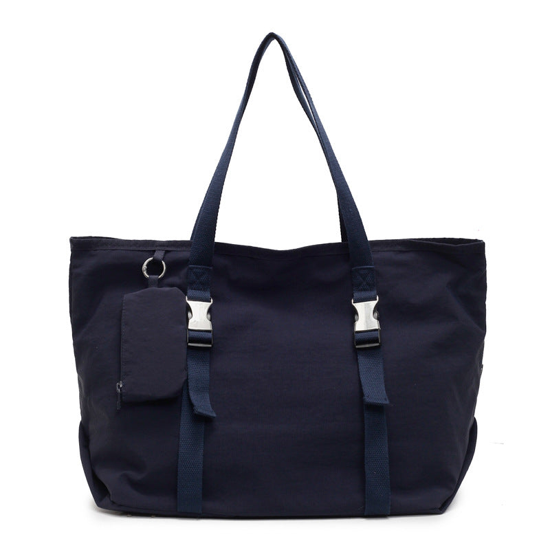 Navy Blue Modern Utility Tote Bag For Women Large Capacity Shoulder With Detachable Pouch Work School & Travel Women's Bags & Handbags
