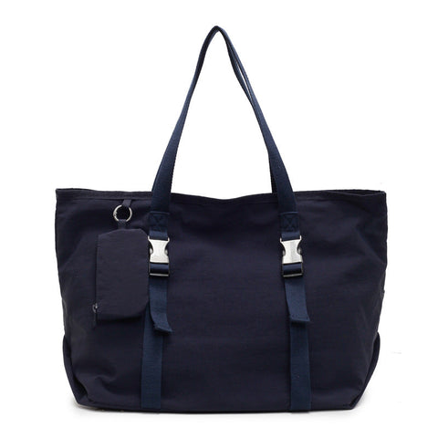 Navy Blue Modern Utility Tote Bag For Women Large Capacity Shoulder With Detachable Pouch Work School & Travel Women's Bags & Handbags
