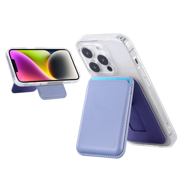 Light Purple Slim Magnetic Card Holder Wallet With Adjustable Kickstand Magsafe Compatible Cases Covers & Skins