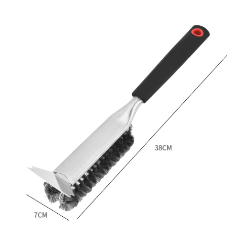 Plastics Handle Heavy Duty Bbq Grill Brush Stainless Steel Wire Cleaner With Scraper For Effortless Grate Cleaning Parts & Accessories