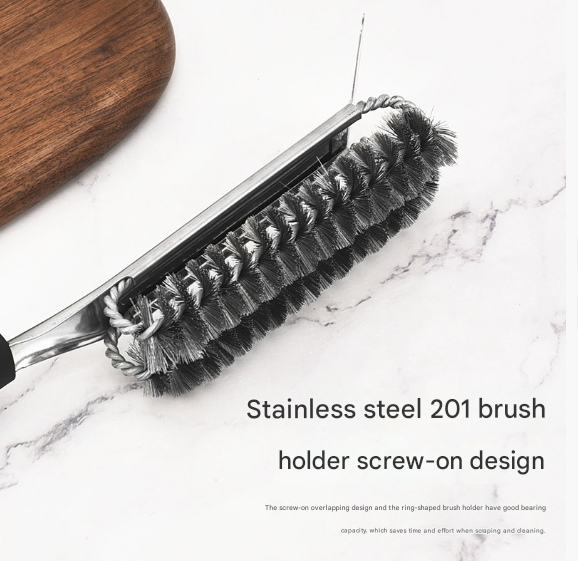 Plastics Handle Heavy Duty Bbq Grill Brush Stainless Steel Wire Cleaner With Scraper For Effortless Grate Cleaning Parts & Accessories