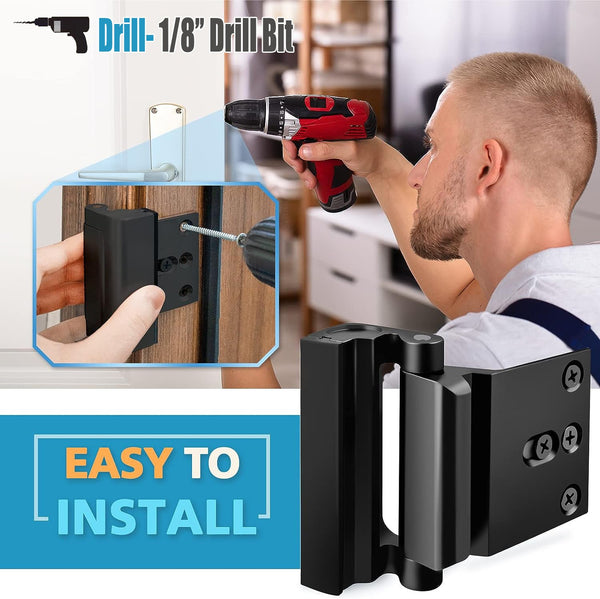 White Heavy Duty Hotel Style Security Door Lock Childproof Reinforcement Latch For Home Safety Door Locks & Lock Mechanisms