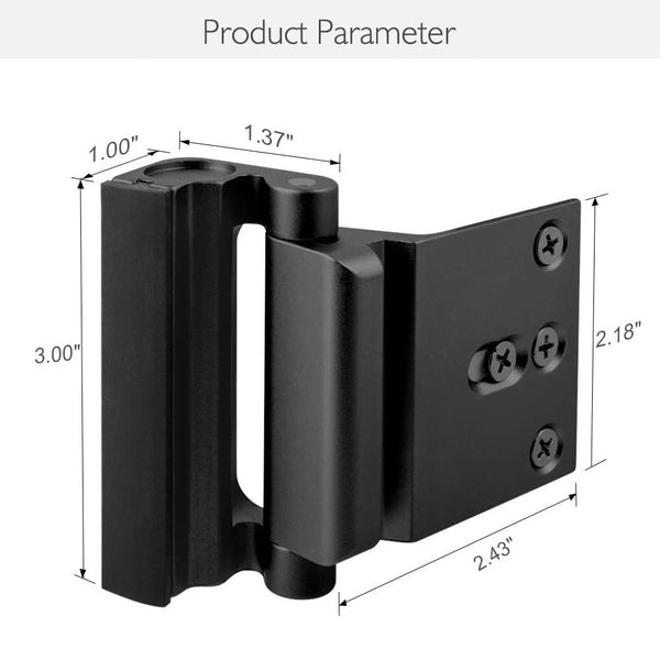 Silver Heavy Duty Hotel Style Security Door Lock Childproof Reinforcement Latch For Home Safety Door Locks & Lock Mechanisms