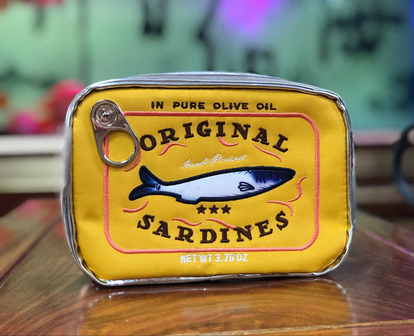 Yellow Quirky Sardine Tin Novelty Clutch Fun Pu Leather Makeup & Accessory Pouch Makeup Bags & Cases
