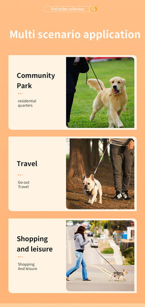 Orange And Grey Hygienic Portable Dog Pooper Scooper With Integrated Bag Dispenser Pooper Scooper & Bags