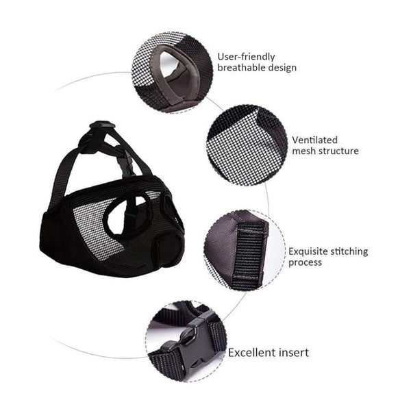 Green Breathable Mesh Dog Muzzle For Short Nosed Breeds(Size L) Muzzles