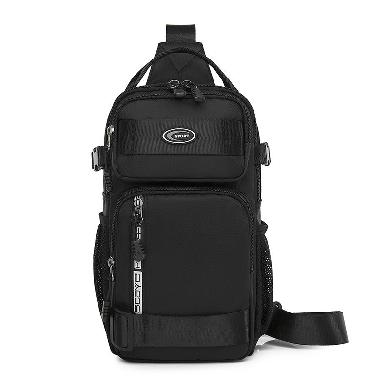 Black Stylish Multi Functional Men's Chest Bag Lightweight Crossbody Sling Pack Bags