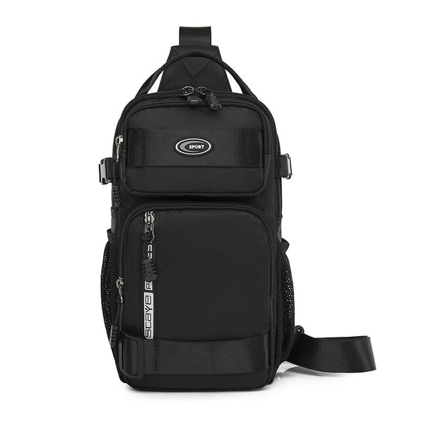 Black Stylish Multi Functional Men's Chest Bag Lightweight Crossbody Sling Pack Bags