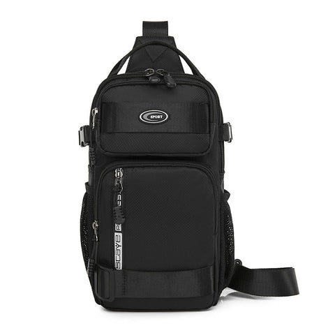 Black Stylish Multi Functional Men's Chest Bag Lightweight Crossbody Sling Pack Bags