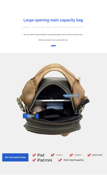 Army Green Stylish Multi Functional Men's Chest Bag Lightweight Crossbody Sling Pack Bags