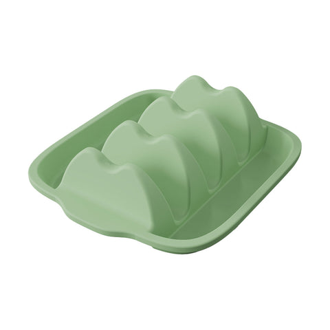 Green Silicone Taco Holder Tray Creative Non Slip Corn Serving Rack With 4 Compartments Trays