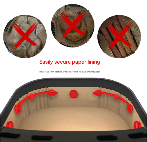 4Piece Red Small Flower Magnetic Silicone Clips Food Grade High Temperature Air Fryer Paper Liner Holders Air Fryer Accessories