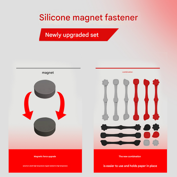 4Piece Red Small Flower Magnetic Silicone Clips Food Grade High Temperature Air Fryer Paper Liner Holders Air Fryer Accessories